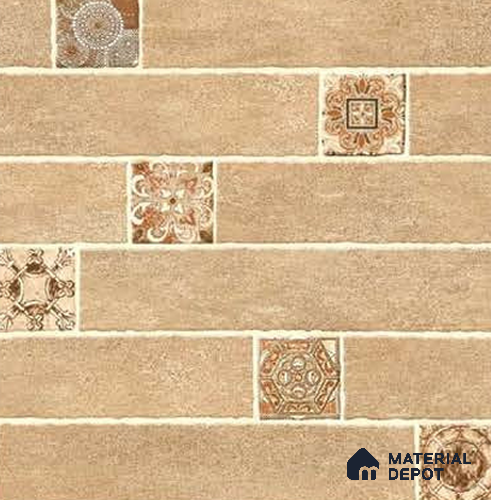 Moroccan Look Floor Tile TL 07795 Omega Gardenia 2 ft x 2 ft Vitrified Matte Finish Tile - 12 mm | Random 2 | Suitable for Outdoor Parking, Terrace, Balcony | Please Expect a Slight Variation of Pattern