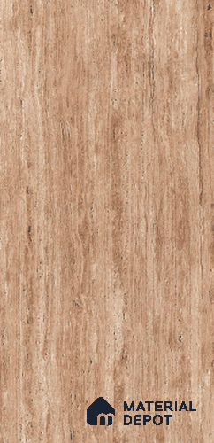 Stone Look Floor & Wall Tile TL 07802 Roman Traventine Brown 4 ft x 2 ft Vitrified Glossy Finish Tile - 9 mm | Random 3 | Suitable for Living Room, Bedroom, Bathroom & Kitchen