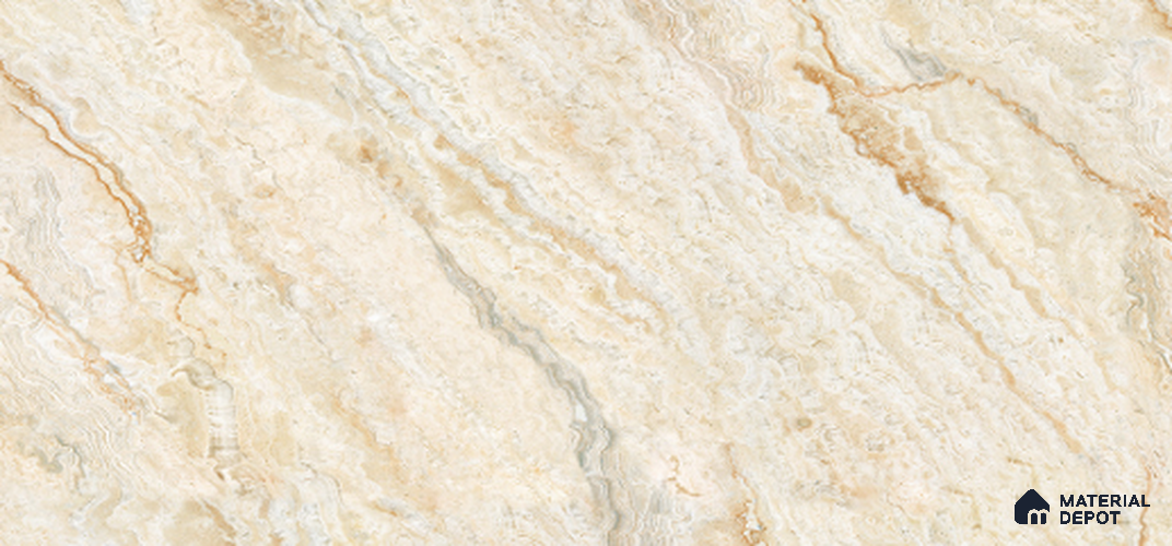 Marble Look Floor & Wall Tile TL 07720 El Majestic 4 ft x 2 ft Vitrified Glossy Finish Tile - 9 mm | Random 4 | Suitable for Living Room, Bedroom, Bathroom & Kitchen
