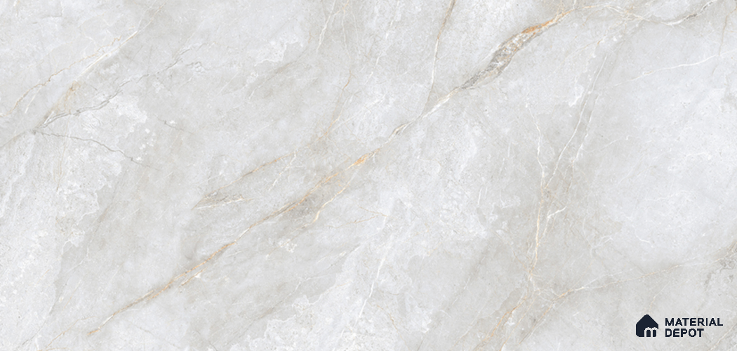 Marble Look Floor & Wall Tile TL 07729 B Rubico Gold White 4 ft x 2 ft Vitrified Glossy Finish Tile - 9 mm | Random 4 | Suitable for Living Room, Bedroom, Bathroom & Kitchen