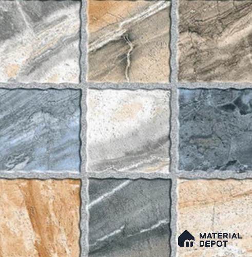 Stone Look Floor Tile TL 07776 5212 1.31 ft x 1.31 ft Vitrified Matte Finish Tile - 11 mm | Suitable for Outdoor Parking, Terrace, Balcony | Pattern Alignment May Vary | 2-3 mm Spacer is Mandatory