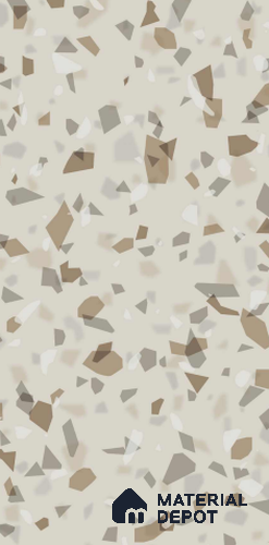 Terrazzo Floor & Wall Tile TL 07815 C Trusty Chip Natural 4 ft x 2 ft Vitrified Glossy Finish Tile - 9 mm | Random 3 | Suitable for Living Room, Bedroom, Bathroom & Kitchen