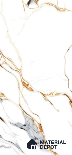 Marble Look Floor & Wall Tile TL 07740 Golden Galaxy 4 ft x 2 ft Vitrified Glossy Finish Tile - 9 mm |  Random 3 | Suitable for Living Room, Bedroom, Bathroom & Kitchen