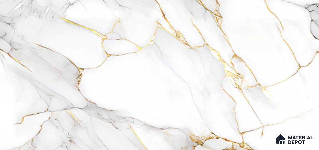 Marble Look Wall & Floor Tile TL 10002 El Sp-9011 4 ft x 2 ft Vitrified Glossy Finish Tile - 9 mm | Suitable for Living Room, Bedroom, Bathroom & Kitchen