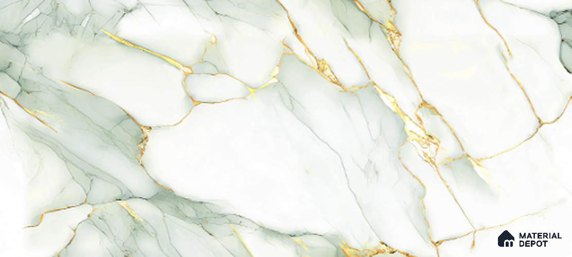 Marble Look Wall & Floor Tile TL 10007 El Sp-9037 4 ft x 2 ft Vitrified Glossy Finish Tile - 9 mm | Suitable for Living Room, Bedroom, Bathroom & Kitchen