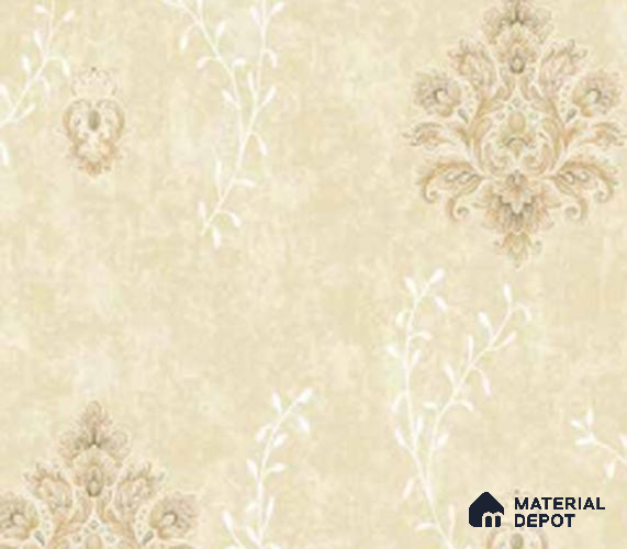 210329 | 10 Meter x 21 Inches Damask Look Wallpaper - 57.41 Sq. Ft. | Minimum 15% wastage during installation