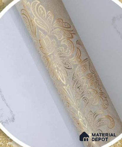 228122 | 10 Meter x 21 Inches Damask Look Wallpaper - 57.41 Sq. Ft. | Minimum 15% wastage during installation