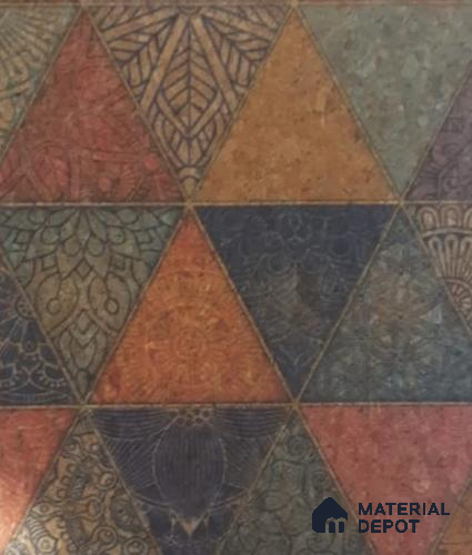 Multi Colour Patterned Look Cork Decorative Wall Panel PN 06370 8 ft x 2 ft - 1.25 mm | Suitable for Feature Wall, TV Unit & Living Room | Width is Subjected to 5% Variation