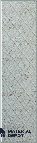 White Embossed Look Decorative Wall Panel PN 03125 8 ft x 2 ft - 1.5 mm | Suitable for Feature Wall, TV Unit & Living Room | Width is Subjected to 5% Variation