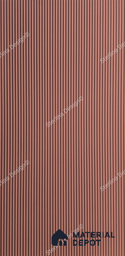 Red Plain Colour Louver PN 05001 8 ft x 4 ft MDF Panel - 16.5 mm | Suitable for Feature Wall, TV Unit & Living Room | Width is Subjected to 5% Variation