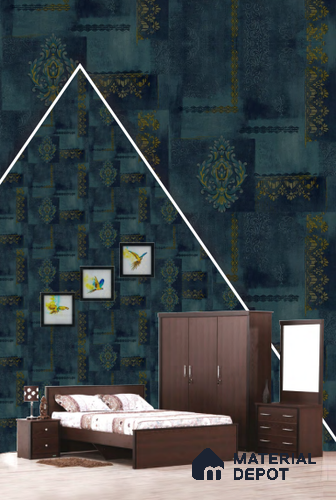 22510 | 10 Meter x 21 Inches Damask Look Wallpaper - 57.41 Sq. Ft. | Minimum 15% wastage during installation