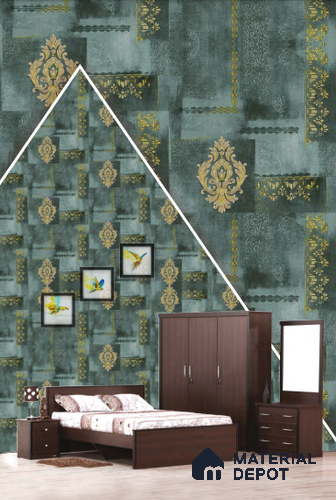 22514 | 10 Meter x 21 Inches Damask Look Wallpaper - 57.41 Sq. Ft. | Minimum 15% wastage during installation