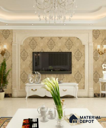 21004 | 10 Meter x 21 Inches Damask Look Wallpaper - 57.41 Sq. Ft.