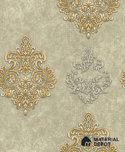 1142 | 10 Meter x 21 Inches Damask Look Wallpaper - 57.37 Sq. Ft. | Minimum 15% wastage during installation