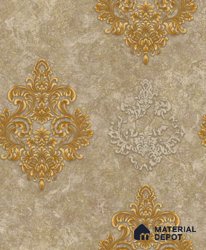 1144 | 10 Meter x 21 Inches Damask Look Wallpaper - 57.37 Sq. Ft. | Minimum 15% wastage during installation