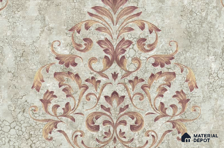 3013-01 | 5 Meter x 42 Inches Damask Look Wallpaper - 57.41 Sq. Ft. | Minimum 15% wastage during installation