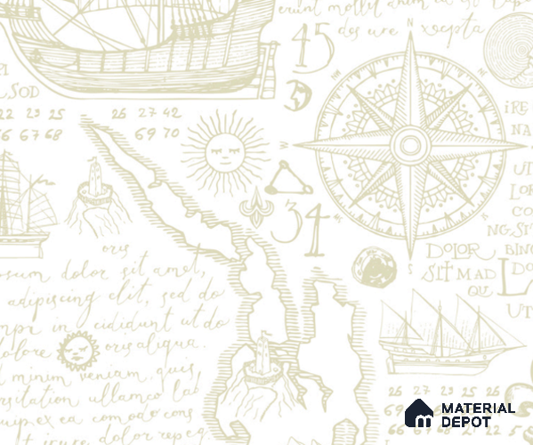 5163-1 | 4 Meter x 42 Inches Map Look Wallpaper - 45.94 Sq. Ft. | Minimum 15% wastage during installation
