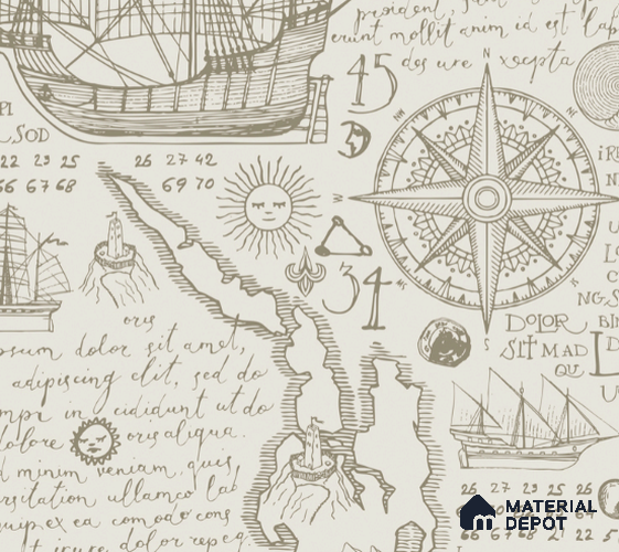 5163-2 | 4 Meter x 42 Inches Map Look Wallpaper - 45.94 Sq. Ft. | Minimum 15% wastage during installation