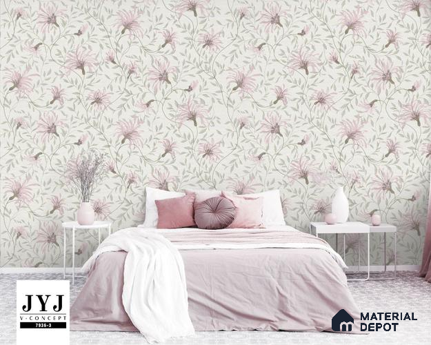 7936-3 | 5 Meter x 42 Inches Florals Look Wallpaper - 57.41 Sq. Ft. | Minimum 15% wastage during installation