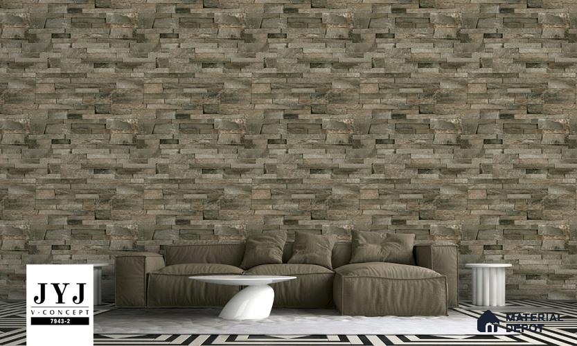 7943-2 | 5 Meter x 42 Inches Brick Look Wallpaper - 57.41 Sq. Ft. | Minimum 15% wastage during installation