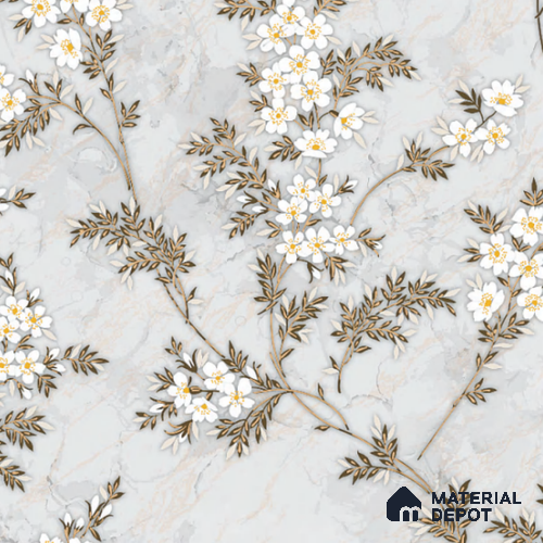 8046 | 10 Meter x 21 Inches Florals Look Wallpaper - 57.37 Sq. Ft. | Minimum 15% wastage during installation