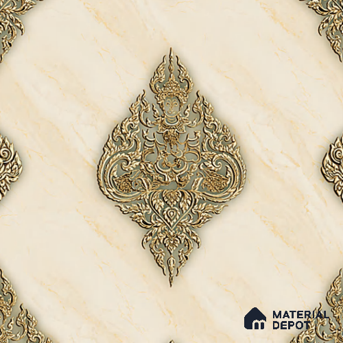 8057 | 10 Meter x 21 Inches Damask Look Wallpaper - 57.37 Sq. Ft. | Minimum 15% wastage during installation