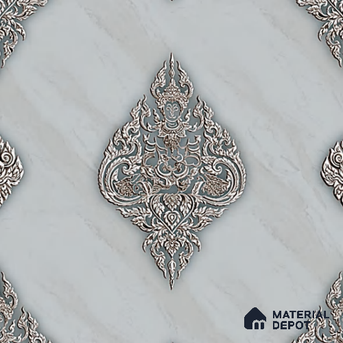 8058 | 10 Meter x 21 Inches Damask Look Wallpaper - 57.37 Sq. Ft. | Minimum 15% wastage during installation