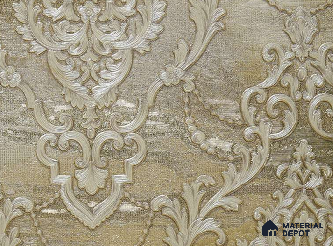 88002 | 5 Meter x 42 Inches Damask Look Wallpaper - 57.41 Sq. Ft. | Minimum 15% wastage during installation