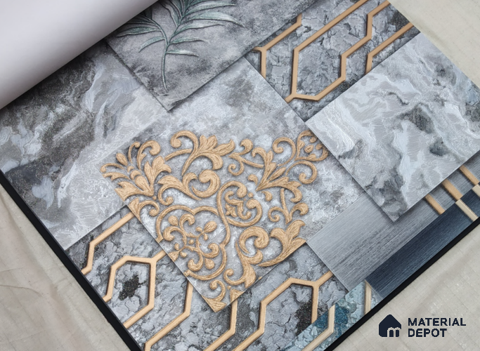 888028 | 10 Meter x 21 Inches Patterned Look Wallpaper - 57.05 Sq. Ft. | Minimum 15% wastage during installation