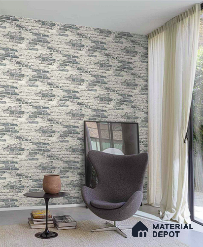 A58102 | 10 Meter x 21 Inches Brick Look Wallpaper - 57.41 Sq. Ft. | Minimum 15% wastage during installation