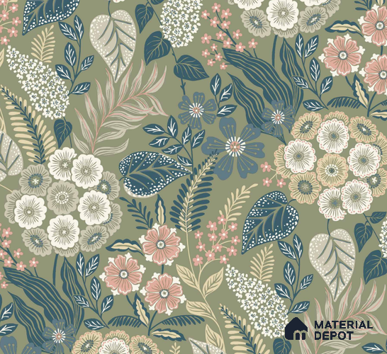 A76603 | 10 Meter x 21 Inches Florals Look Wallpaper - 57.37 Sq. Ft. | Minimum 15% wastage during installation