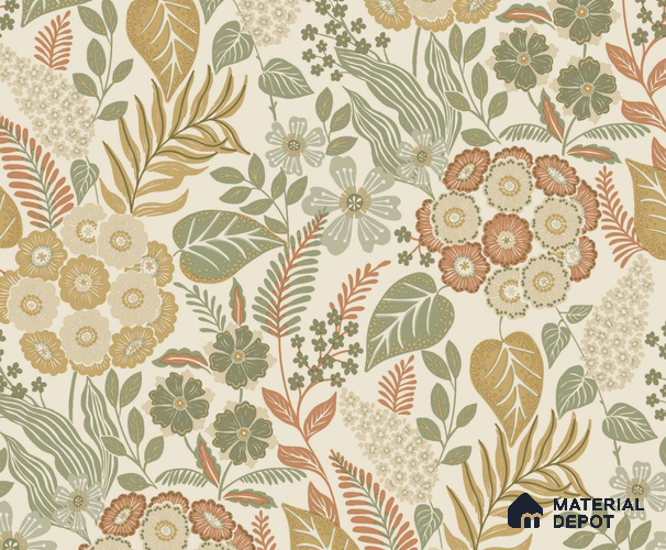 A76602 | 10 Meter x 21 Inches Florals Look Wallpaper - 57.37 Sq. Ft. | Minimum 15% wastage during installation