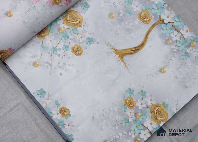 HM105 | 10 Meter x 21 Inches Florals Look Wallpaper - 57.41 Sq. Ft. | Minimum 15% wastage during installation