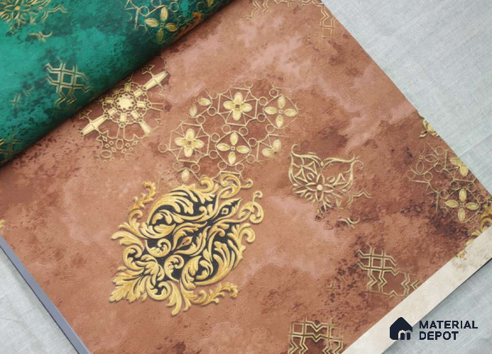 HM106 | 10 Meter x 21 Inches Damask Look Wallpaper - 57.41 Sq. Ft. | Minimum 15% wastage during installation