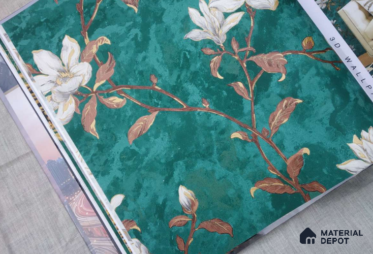 A close-up of aHM114 | 10 Meter x 21 Inches Florals Look Wallpaper - 57 Sq. Ft. available at Material Depot in Bangalore