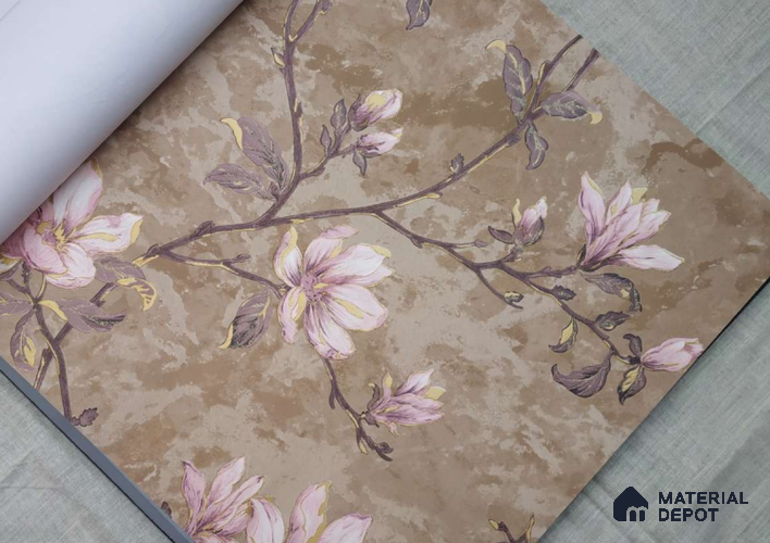 A close-up of aHM115 | 10 Meter x 21 Inches Florals Look Wallpaper - 57 Sq. Ft. available at Material Depot in Bangalore