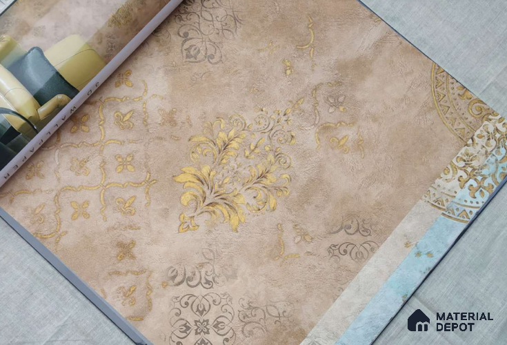 HM150 | 10 Meter x 21 Inches Damask Look Wallpaper - 57.41 Sq. Ft. | Minimum 15% wastage during installation