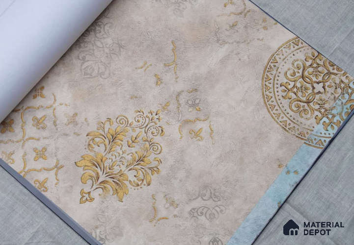 HM151 | 10 Meter x 21 Inches Damask Look Wallpaper - 57.41 Sq. Ft. | Minimum 15% wastage during installation