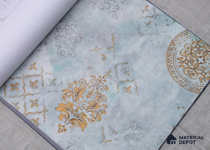 HM152 | 10 Meter x 21 Inches Damask Look Wallpaper - 57.41 Sq. Ft. | Minimum 15% wastage during installation