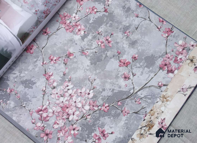 A close-up of aHM157 | 10 Meter x 21 Inches Florals Look Wallpaper - 57 Sq. Ft. available at Material Depot in Bangalore