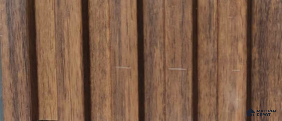 Brown Wood PN 07708 9.1 ft x 5 inch Charcoal Louvers/Panels - 12 mm | Suitable for Feature Wall, TV Unit & Living Room | Width is Subjected to 5% Variation