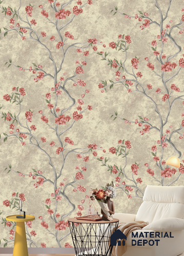 181406 | 9.5 Meter x 21 Inches Florals Look Wallpaper - 55 Sq. Ft. | Minimum 15% wastage during installation