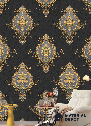 590707 | 9.5 Meter x 21 Inches Damask Look Wallpaper - 55 Sq. Ft. | Minimum 15% wastage during installation