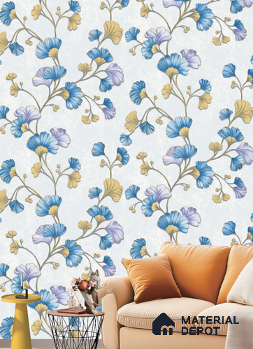 591001 | 9.5 Meter x 21 Inches Florals Look Wallpaper - 55 Sq. Ft.  | Minimum 15% wastage during installation