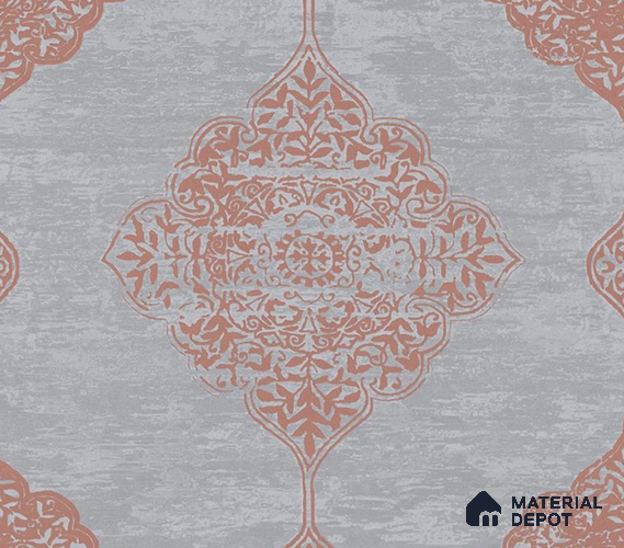 5D1054 | 9.5 Meter x 21 Inch PVC Damask Look Wallpaper - 55 Sq. Ft. | Minimum 15% wastage during installation