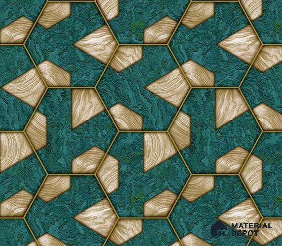 5D1403 | 9.5 Meter x 21 Inch PVC Geometric Look Wallpaper - 55 Sq. Ft. | Minimum 15% wastage during installation