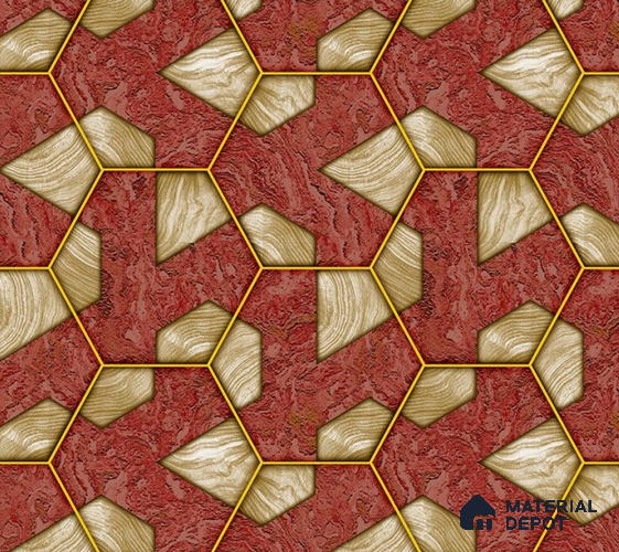 5D1404 | 9.5 Meter x 21 Inch PVC Geometric Look Wallpaper - 55 Sq. Ft. | Minimum 15% wastage during installation