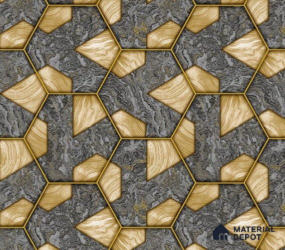 5D1405 | 9.5 Meter x 21 Inch PVC Geometric Look Wallpaper - 55 Sq. Ft. | Minimum 15% wastage during installation