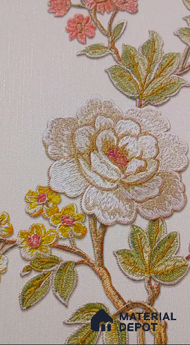 65437-1 | 5 Meter x 42 Inch PVC Florals Look Wallpaper - 57 Sq. Ft. | Minimum 15% wastage during installation