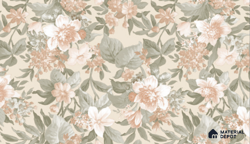 74019-2 | 5 Meter x 42 Inch PVC Florals Look Wallpaper - 57 Sq. Ft. | Minimum 15% wastage during installation